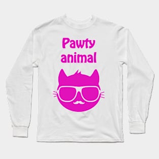 Pawty animal (pink) Long Sleeve T-Shirt